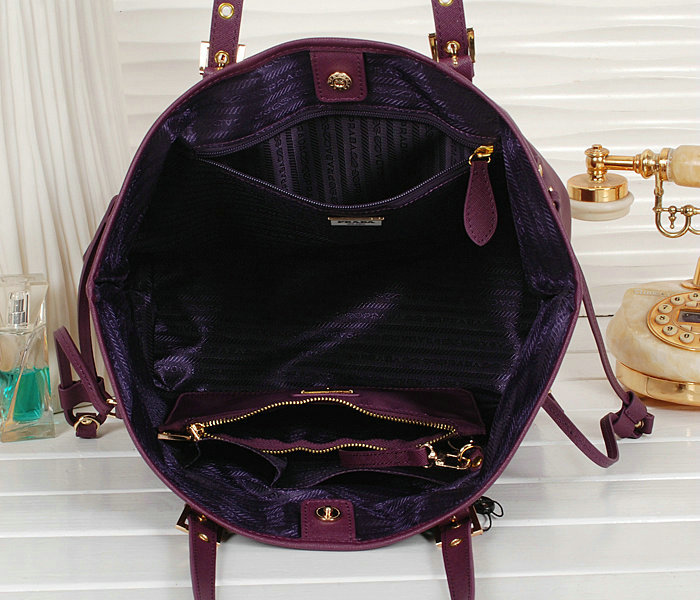 2014 Prada fabric shoulder bag BL1563 purple - Click Image to Close